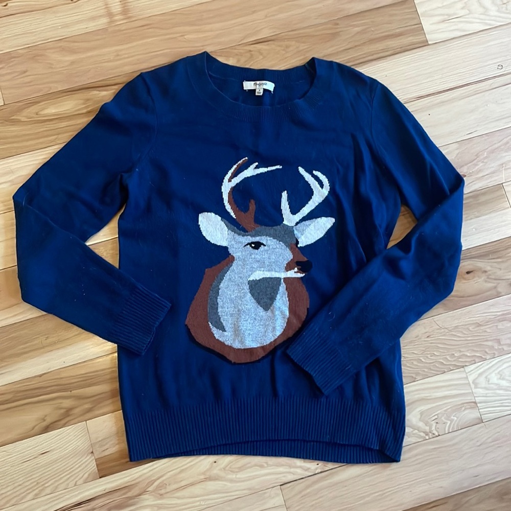 Madewell Mounted Deer Head Trophy Sweater